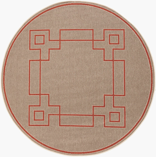 Alfresco ALF-9633 7ft Round Machine Woven Indoor/Outdoor Area Rug