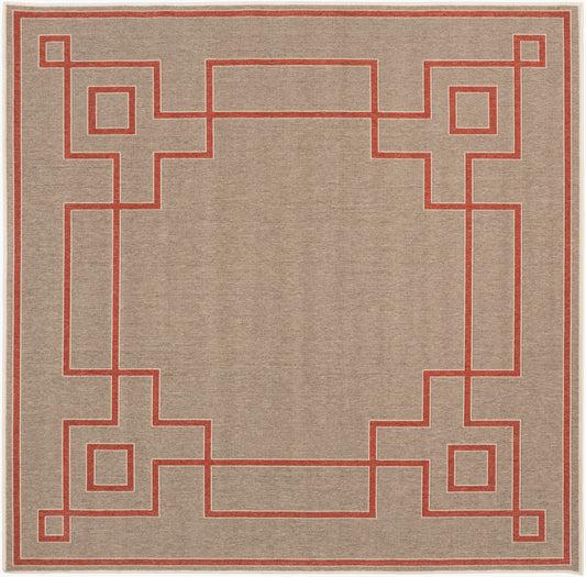 Alfresco ALF-9633 7ft Square Machine Woven Indoor/Outdoor Area Rug