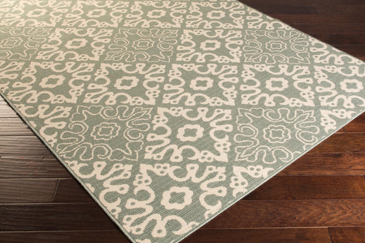 Alfombra decorativa tejida a máquina Alfresco ALF-9634 de 90 x 150 cm para interiores y exteriores