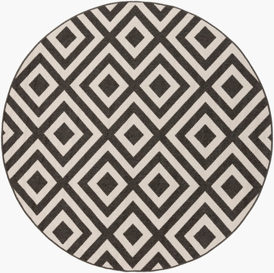 Alfresco ALF-9639 9ft Round Machine Woven Indoor/Outdoor Area Rug