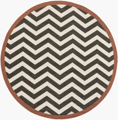 Alfresco ALF-9646 5ft Round Machine Woven Indoor/Outdoor Area Rug
