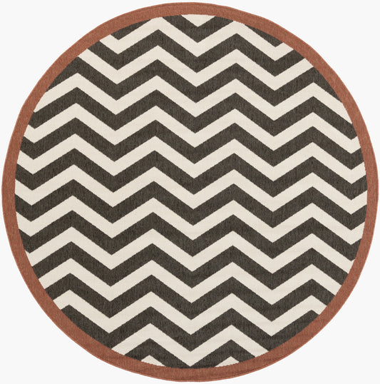 Alfresco ALF-9646 5ft Round Machine Woven Indoor/Outdoor Area Rug