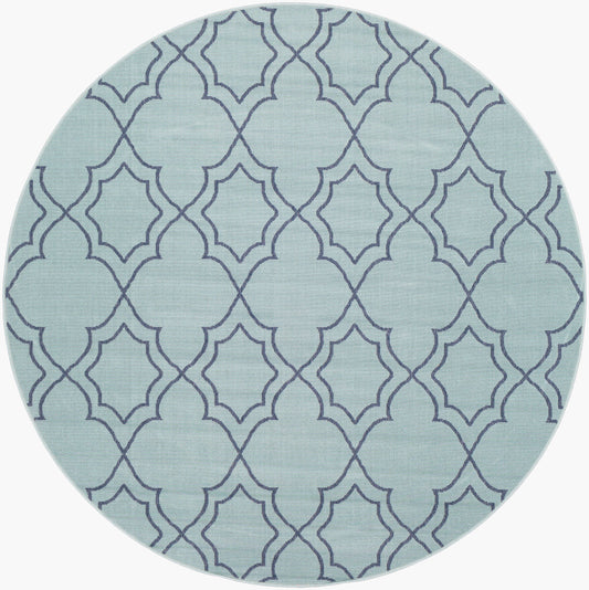 Alfresco ALF-9652 7ft Round Machine Woven Indoor/Outdoor Area Rug