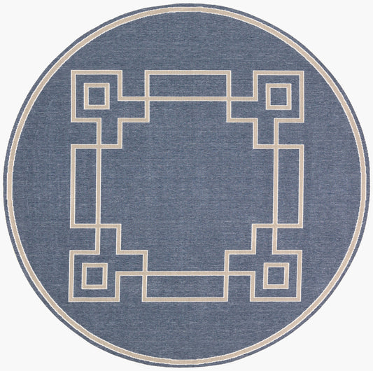 Alfresco ALF-9654 5ft Round Machine Woven Indoor/Outdoor Area Rug
