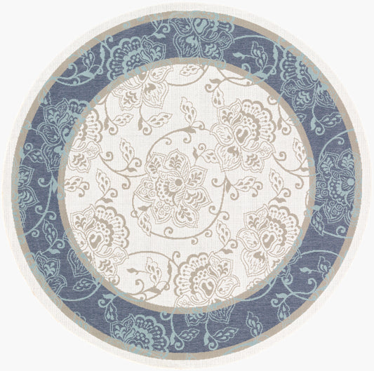 Alfresco ALF-9661 7ft Round Machine Woven Indoor/Outdoor Area Rug