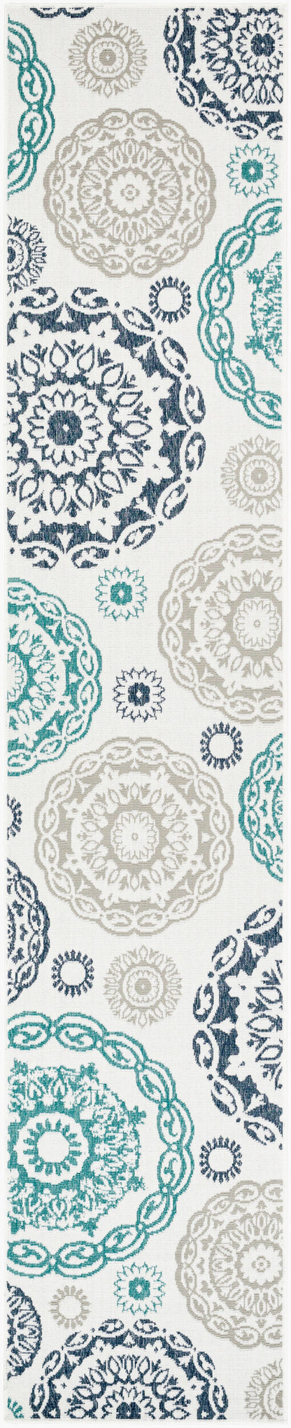 Alfresco ALF-9665 12ft Runner Machine Woven Indoor/Outdoor Runner Rug