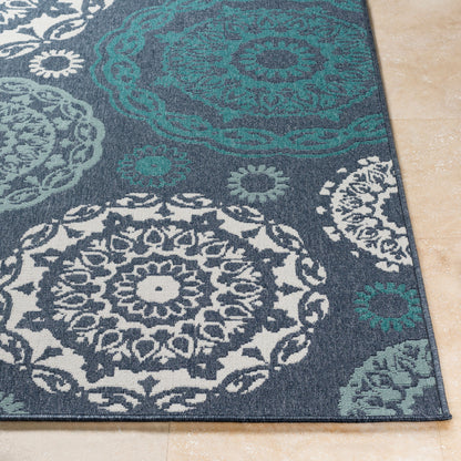 Alfresco ALF-9666 7ft Round Machine Woven Indoor/Outdoor Area Rug
