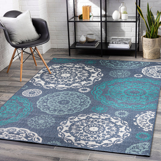 Alfresco ALF-9666 2' x 4' Machine Woven Indoor/Outdoor Accent Rug