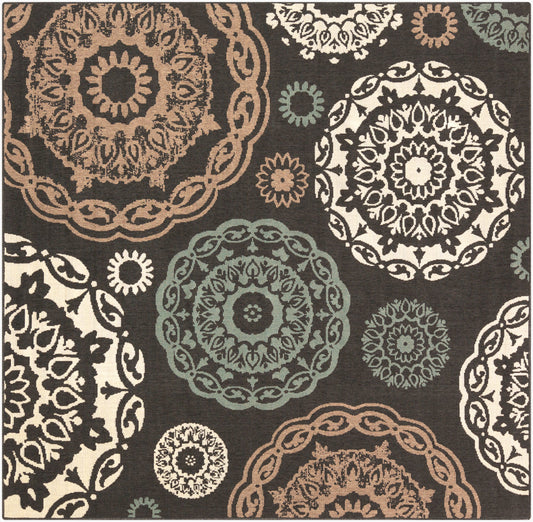 Alfresco ALF-9668 9ft Square Machine Woven Indoor/Outdoor Area Rug