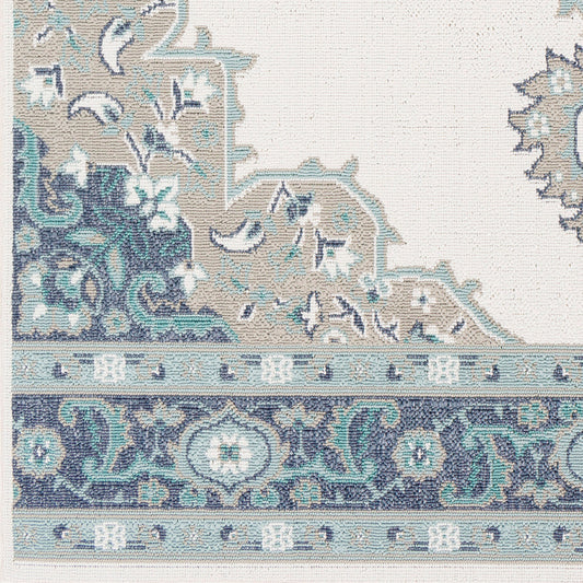 Alfombra decorativa tejida a máquina Alfresco ALF-9669 de 90 x 150 cm para interiores y exteriores