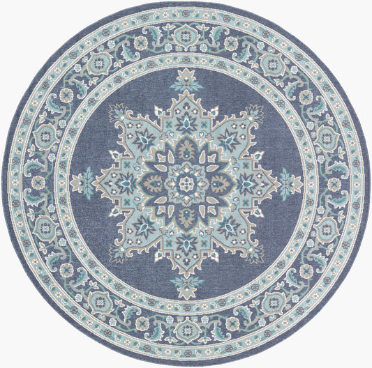 Alfresco ALF-9670 7ft Round Machine Woven Indoor/Outdoor Area Rug