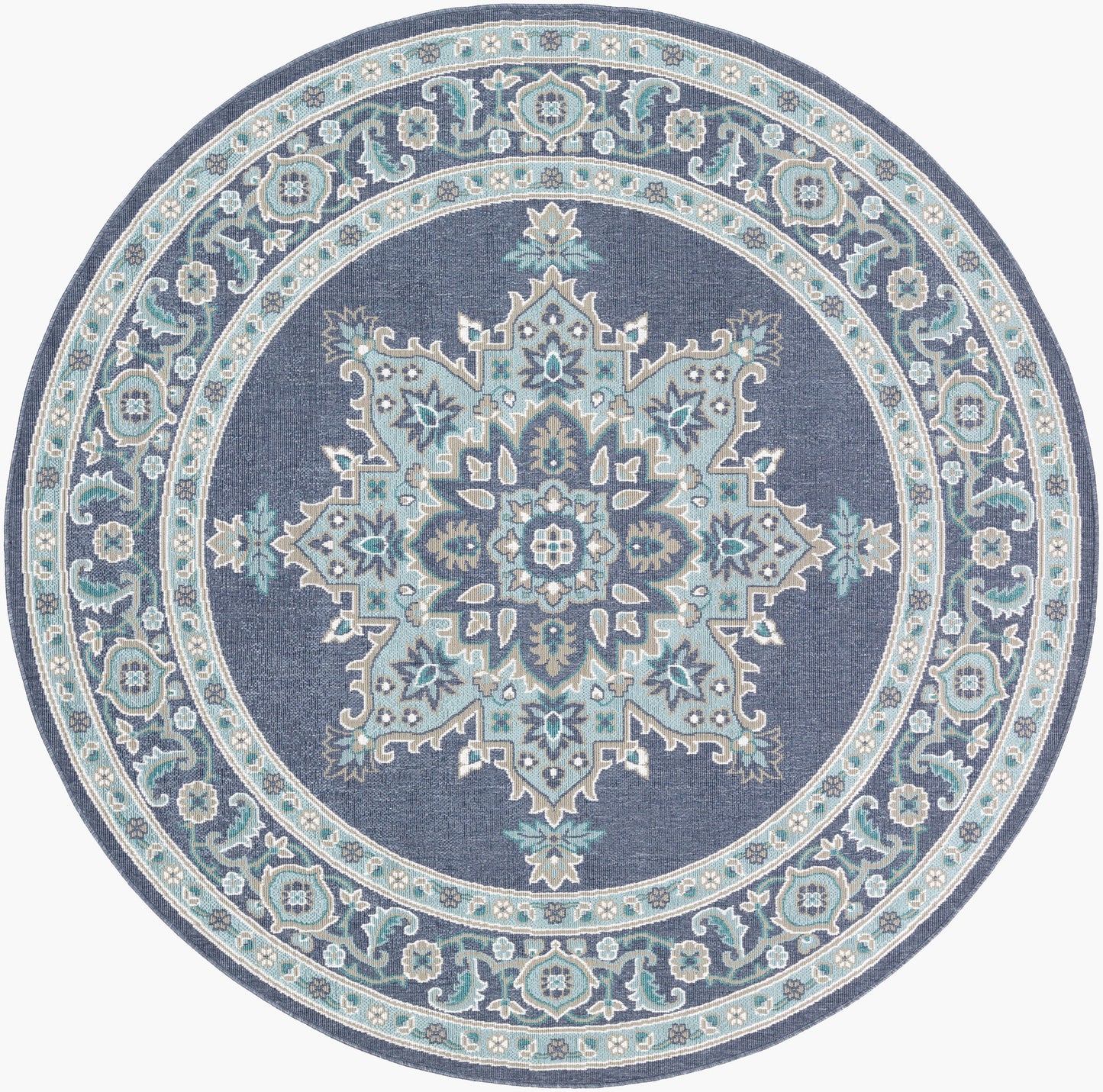 Alfresco ALF-9670 5ft Round Machine Woven Indoor/Outdoor Area Rug