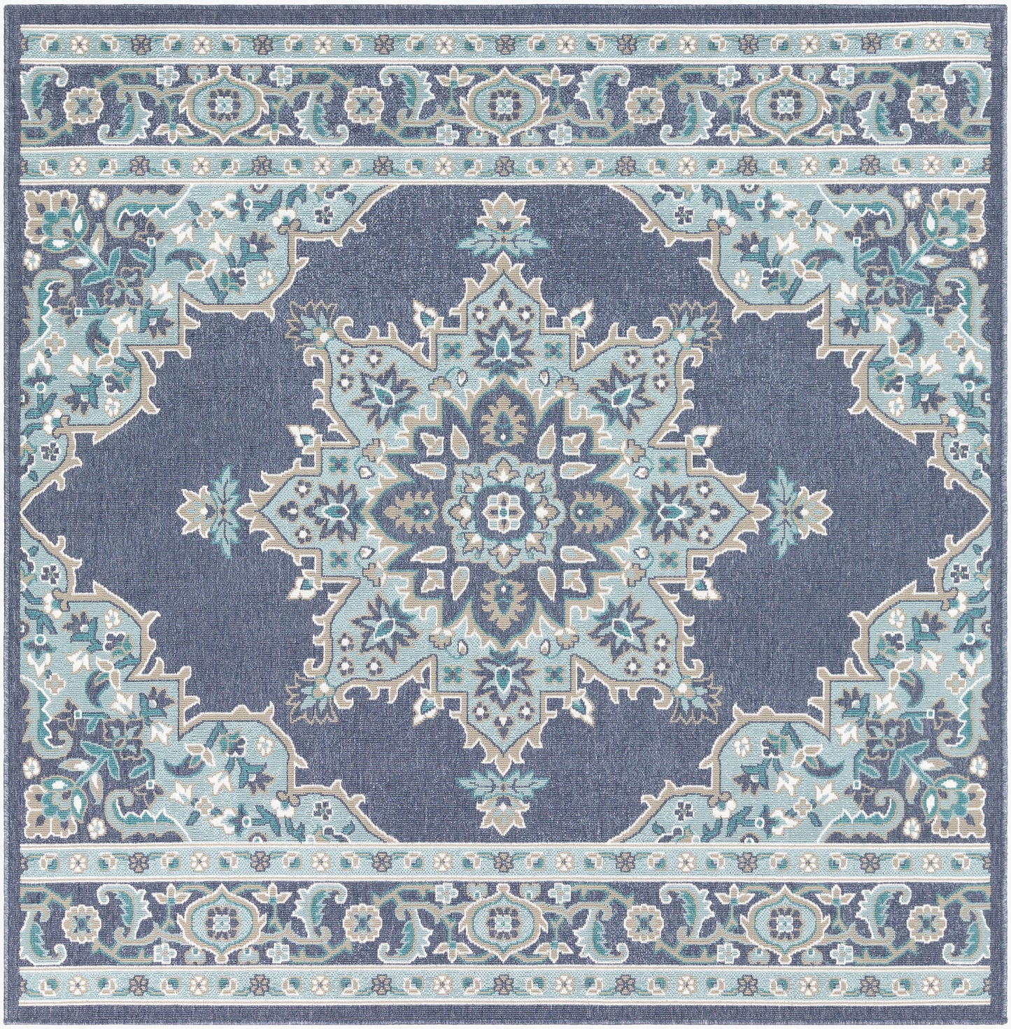 Alfresco ALF-9670 7ft Square Machine Woven Indoor/Outdoor Area Rug