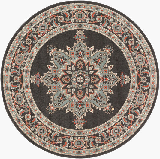 Alfresco ALF-9671 5ft Round Machine Woven Indoor/Outdoor Area Rug