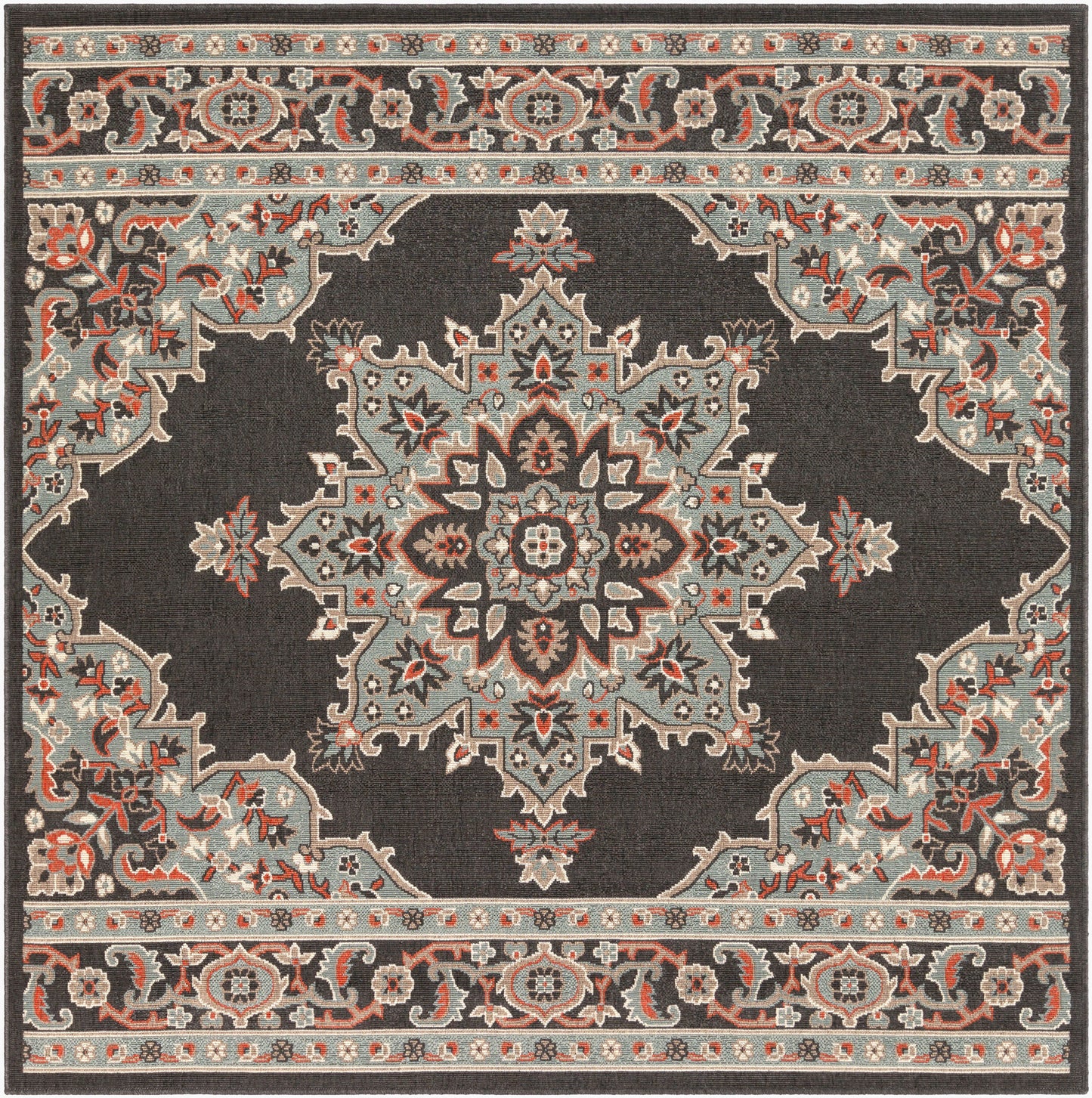 Alfresco ALF-9671 7ft Square Machine Woven Indoor/Outdoor Area Rug
