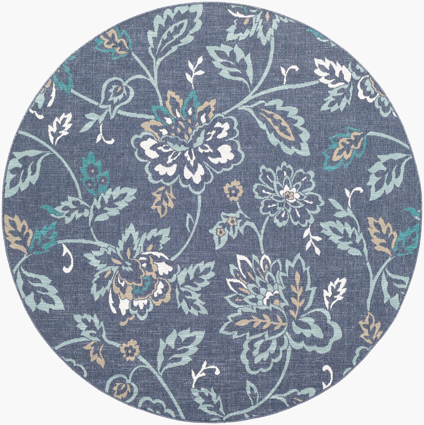 Alfresco ALF-9673 7ft Round Machine Woven Indoor/Outdoor Area Rug