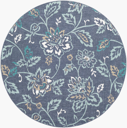 Alfresco ALF-9673 7ft Round Machine Woven Indoor/Outdoor Area Rug
