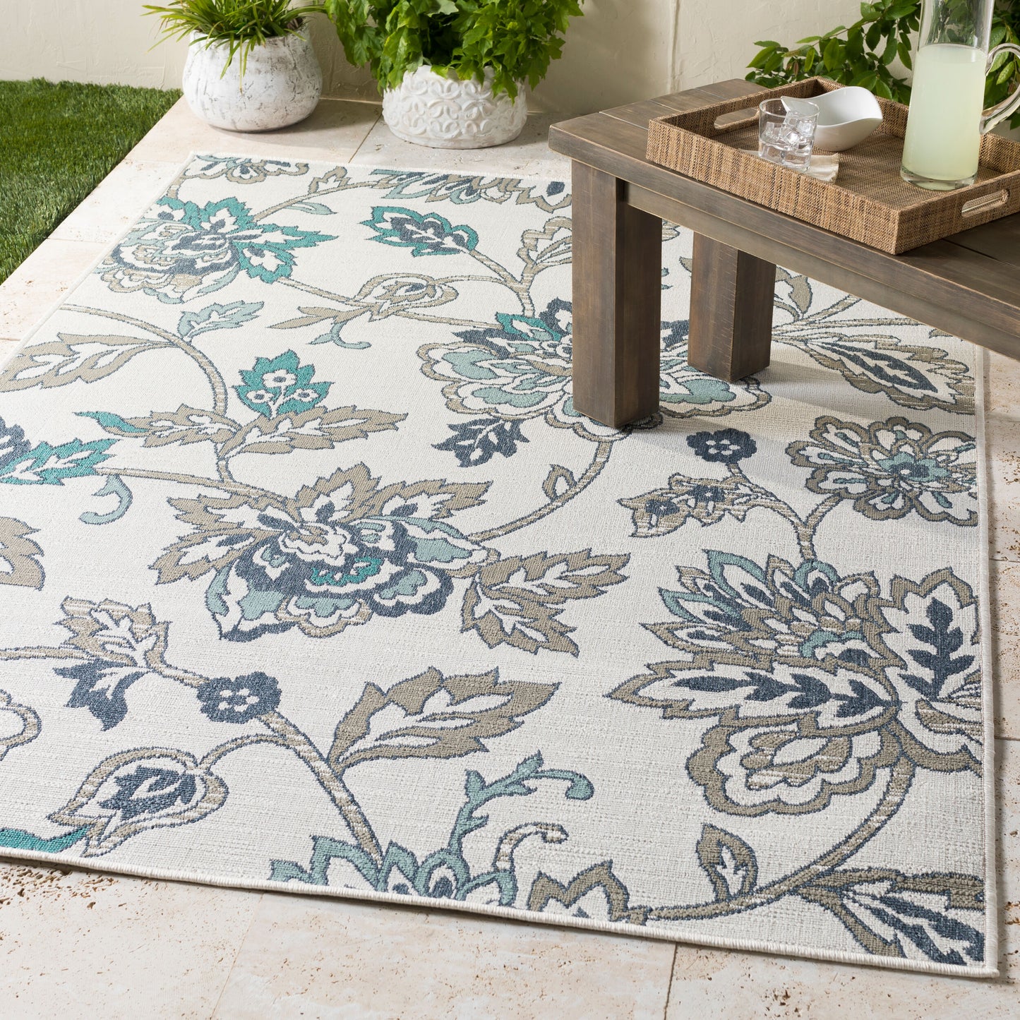 Alfresco ALF-9674 2' x 4' Machine Woven Indoor/Outdoor Accent Rug