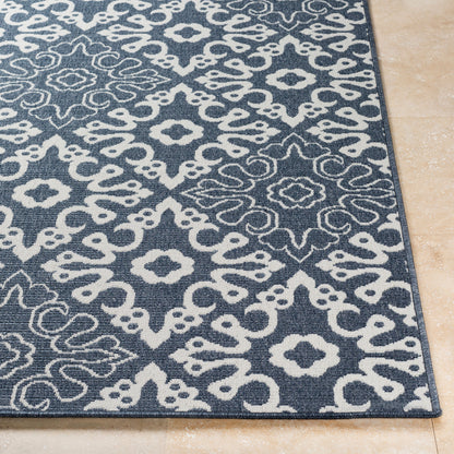 Alfombra decorativa tejida a máquina Alfresco ALF-9676 de 90 x 150 cm para interiores y exteriores