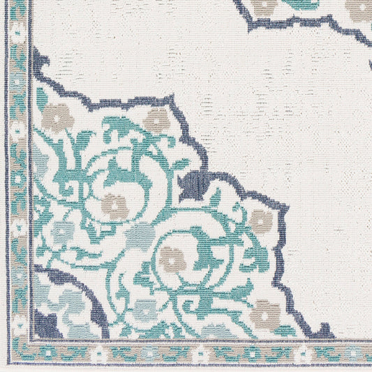 Alfombra decorativa tejida a máquina Alfresco ALF-9677 de 2' x 4' para interiores y exteriores