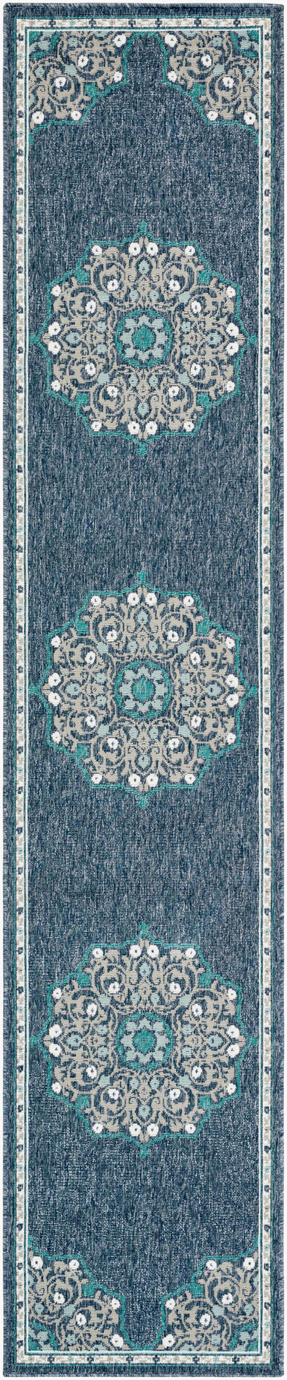 Alfresco ALF-9678 12ft Runner Machine Woven Indoor/Outdoor Runner Rug