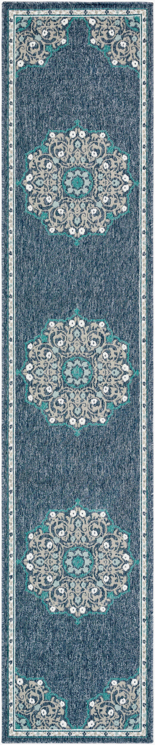 Alfresco ALF-9678 12ft Runner Machine Woven Indoor/Outdoor Runner Rug