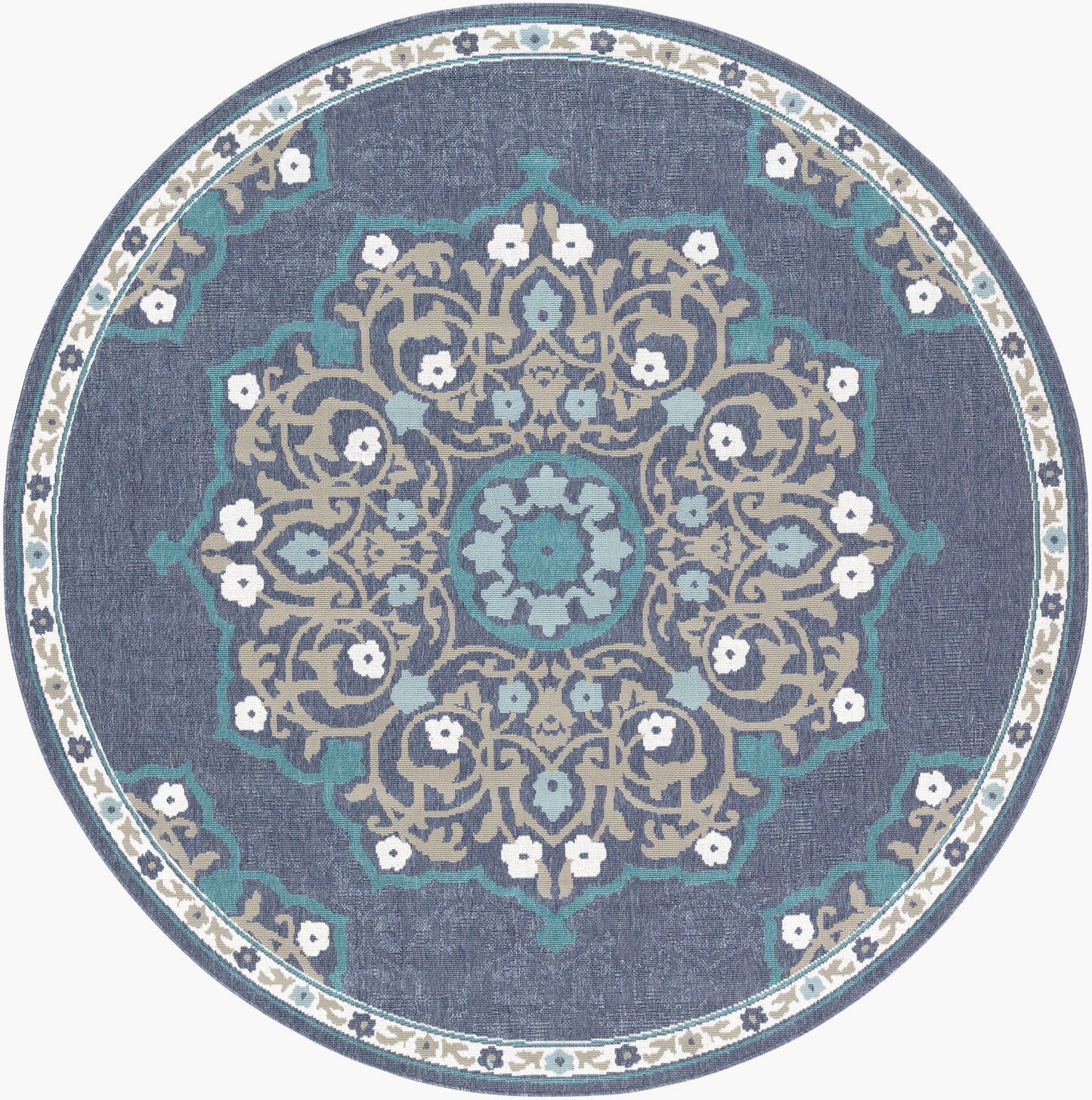 Alfresco ALF-9678 5ft Round Machine Woven Indoor/Outdoor Area Rug
