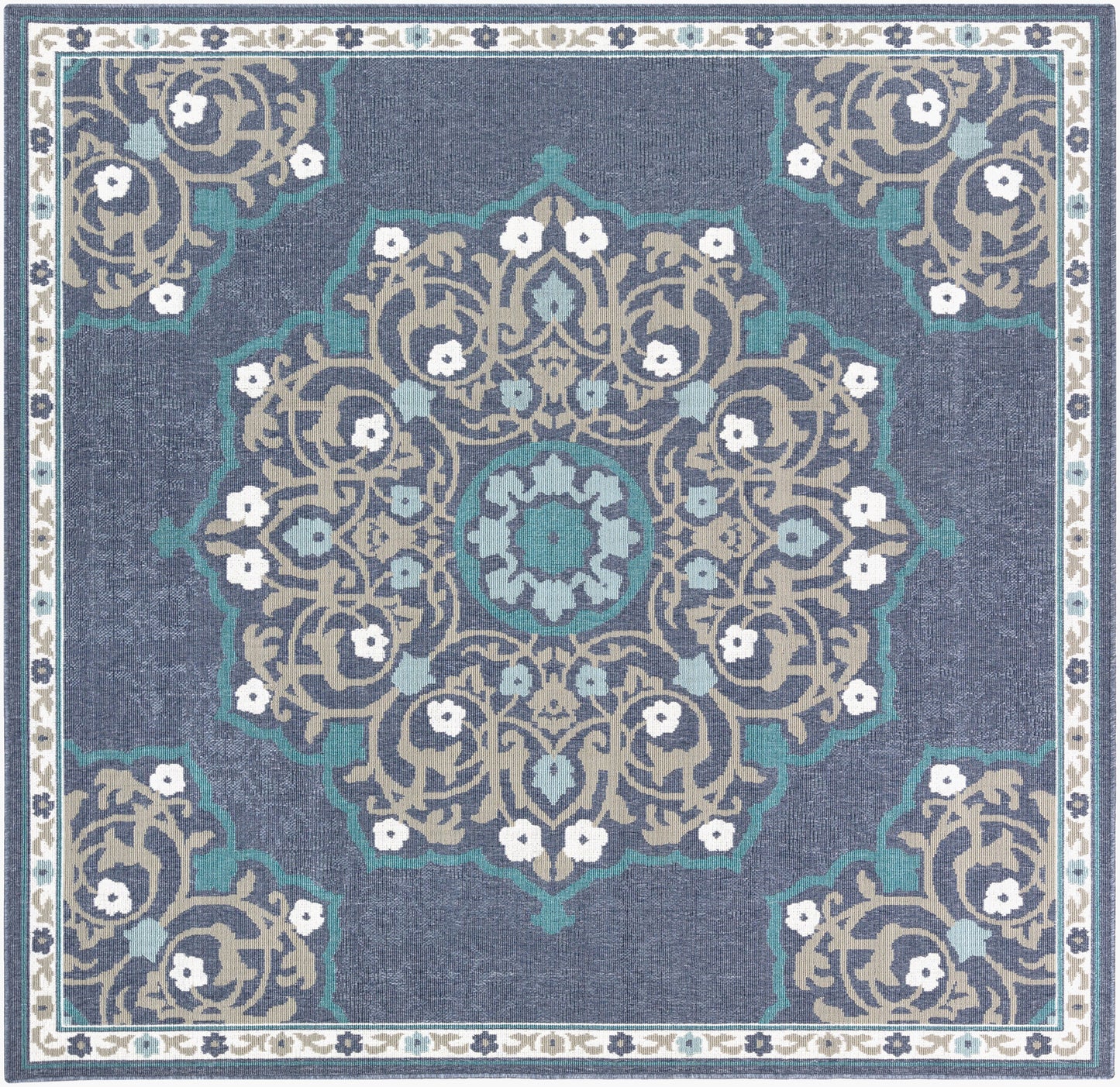 Alfresco ALF-9678 9ft Square Machine Woven Indoor/Outdoor Area Rug