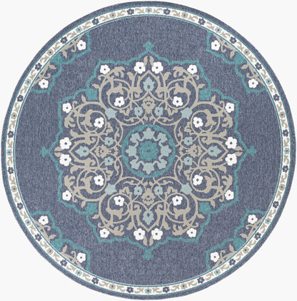 Alfresco ALF-9678 9ft Round Machine Woven Indoor/Outdoor Area Rug