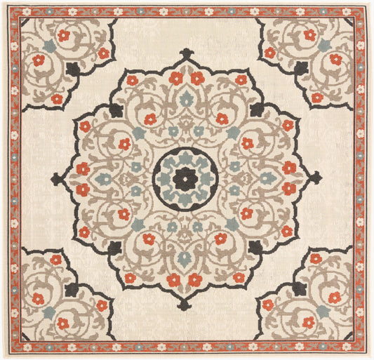 Alfresco ALF-9679 7ft Square Machine Woven Indoor/Outdoor Area Rug