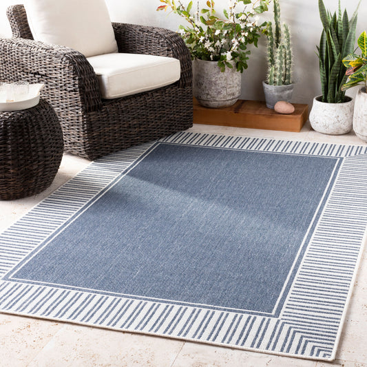 Alfombra decorativa tejida a máquina Alfresco ALF-9682 de 90 x 150 cm para interiores y exteriores