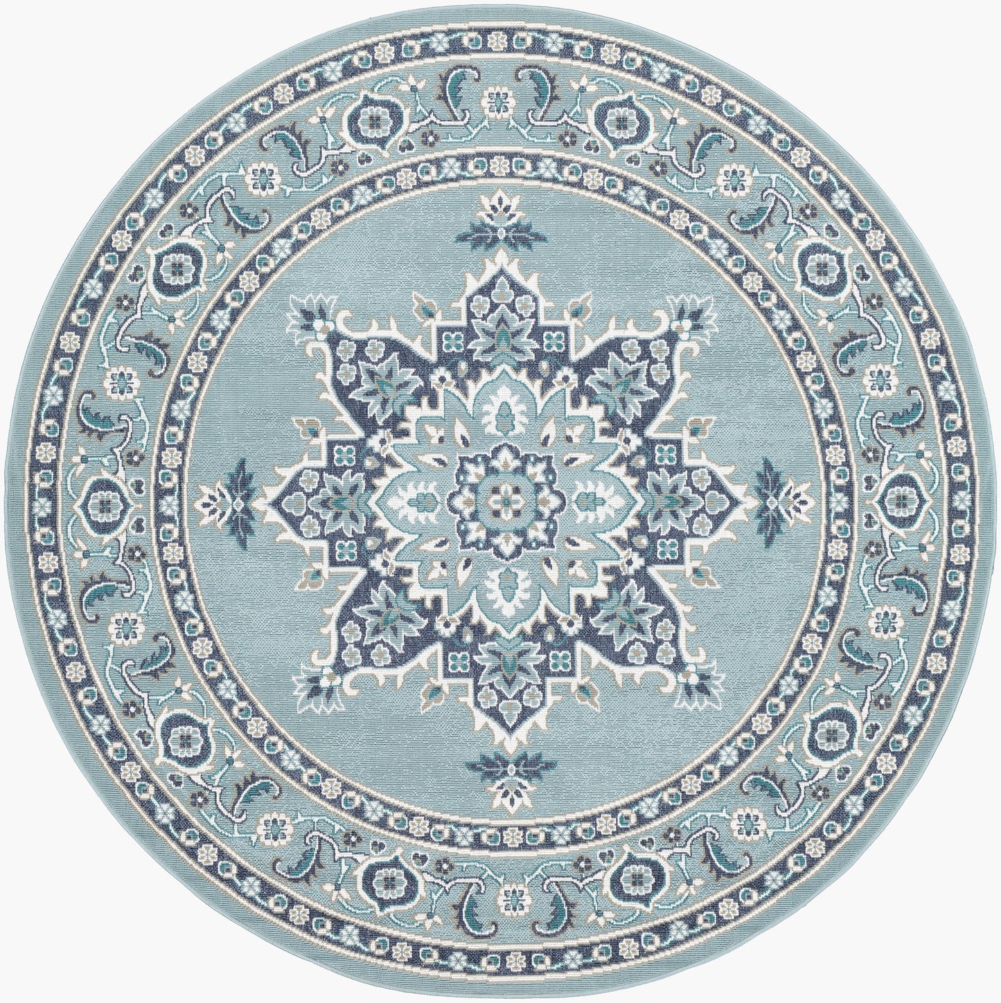 Alfresco ALF-9687 5ft Round Machine Woven Indoor/Outdoor Area Rug