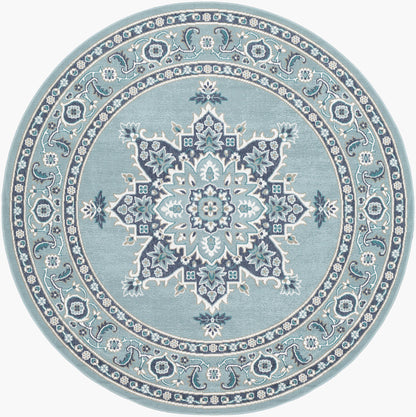 Alfresco ALF-9687 5ft Round Machine Woven Indoor/Outdoor Area Rug