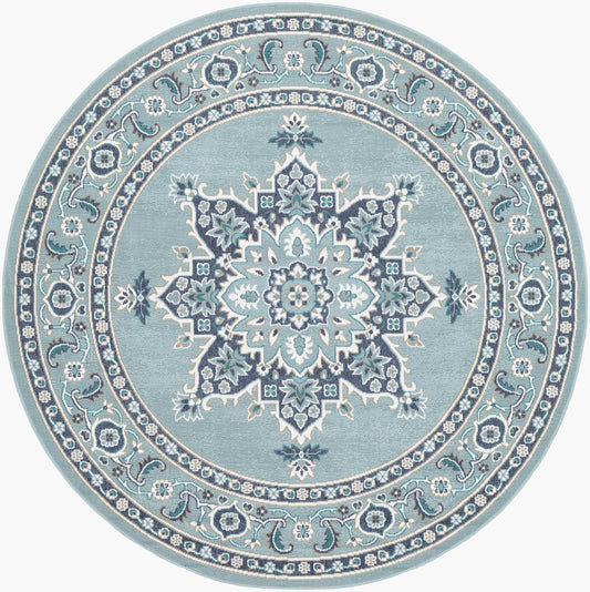 Alfresco ALF-9687 5ft Round Machine Woven Indoor/Outdoor Area Rug