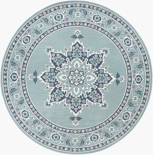 Alfresco ALF-9687 9ft Round Machine Woven Indoor/Outdoor Area Rug