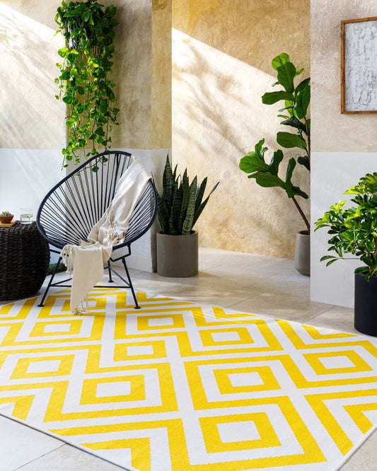 Alfresco ALF-9688 7ft Square Machine Woven Indoor/Outdoor Area Rug