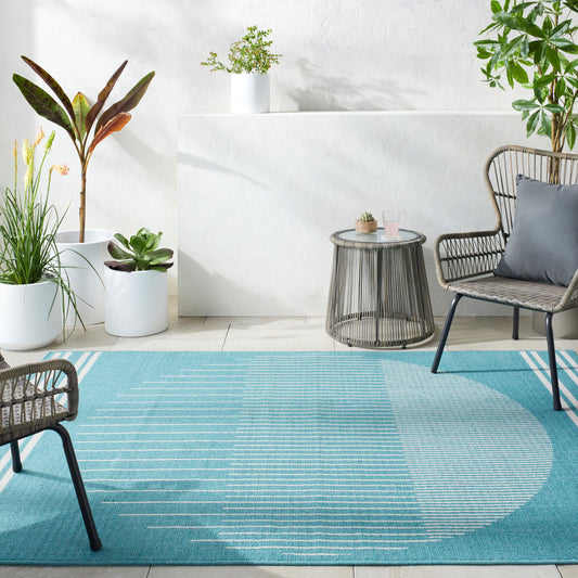Alfresco ALF-9691 5ft Square Machine Woven Indoor/Outdoor Area Rug