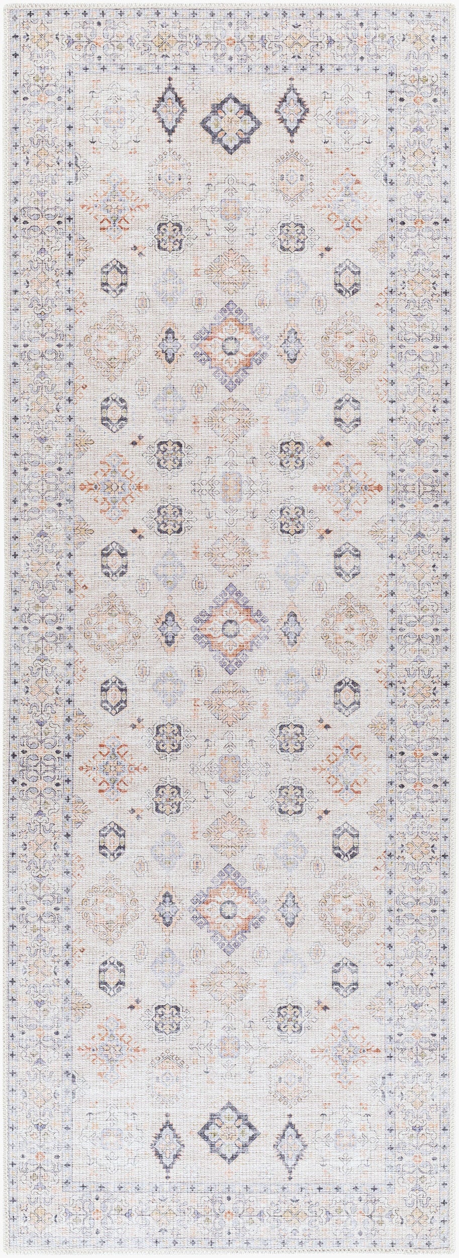 Alanya ALY-2302 7ft Runner Machine Woven Washable Runner Rug