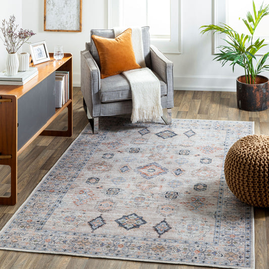Alanya ALY-2302 6' x 9' Machine Woven Washable Area Rug