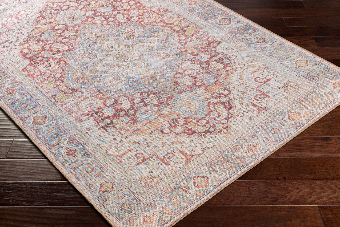 Alanya ALY-2303 5' x 7' Machine Woven Washable Area Rug