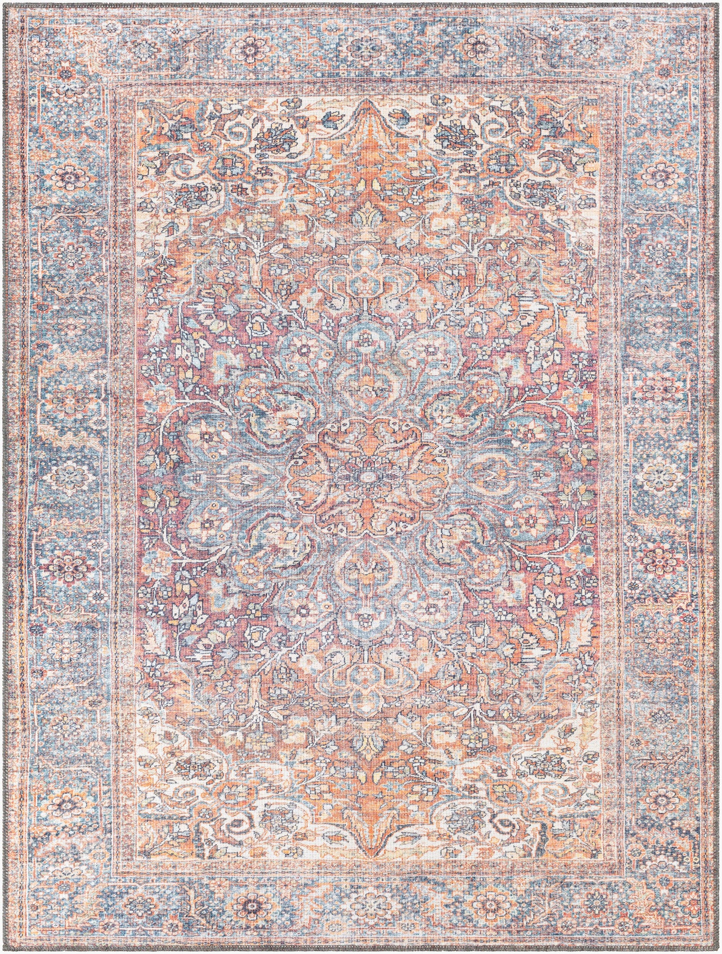 Alanya ALY-2304 6' x 9' Machine Woven Washable Area Rug