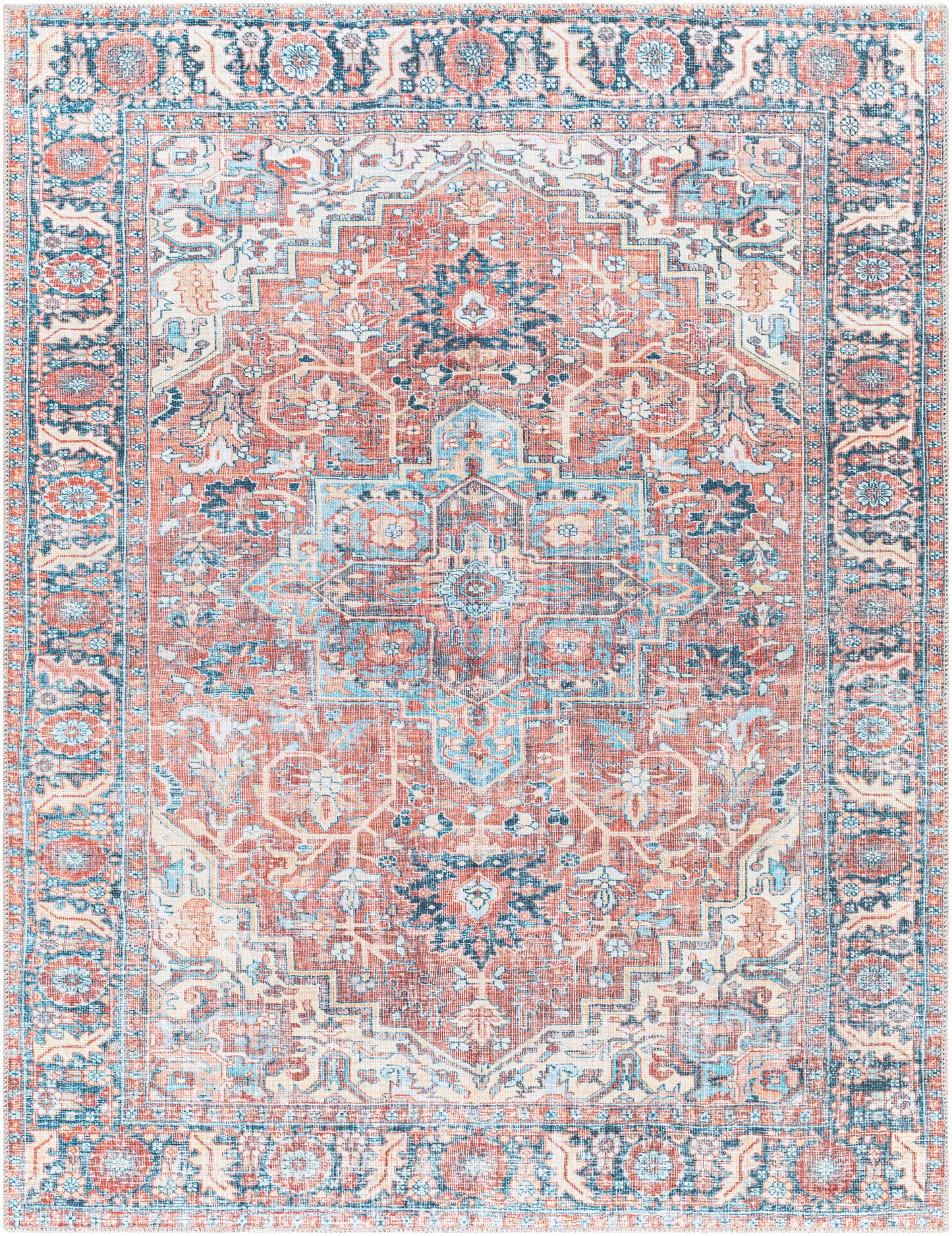Alanya ALY-2307 5' x 7' Machine Woven Washable Area Rug