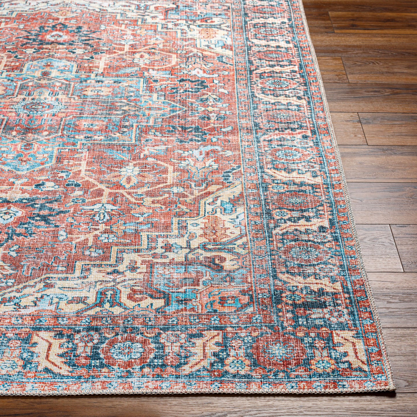 Alanya ALY-2307 5' x 7' Machine Woven Washable Area Rug
