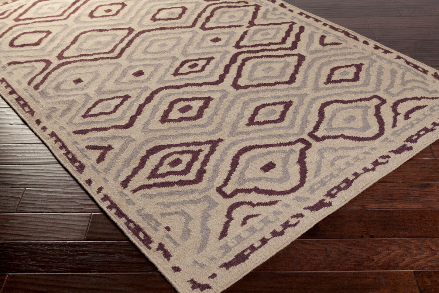 Alfombra decorativa de lana Alameda AMD-1055 de 3' x 5' hecha a mano