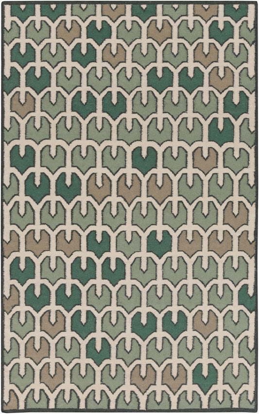 Alfombra decorativa de lana Alameda AMD-1078 de 2' x 3' hecha a mano