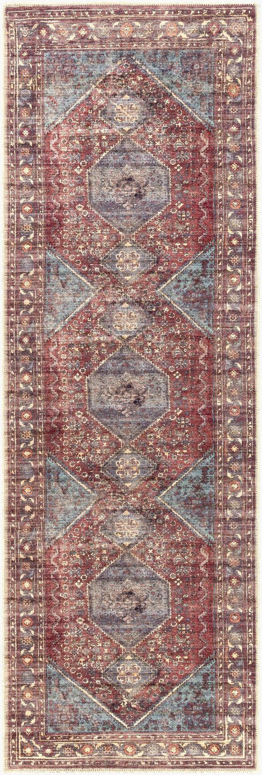 Amelie AML-2306 8ft Runner Machine Woven Washable Runner Rug