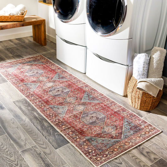 Amelie AML-2306 8ft Runner Machine Woven Washable Runner Rug
