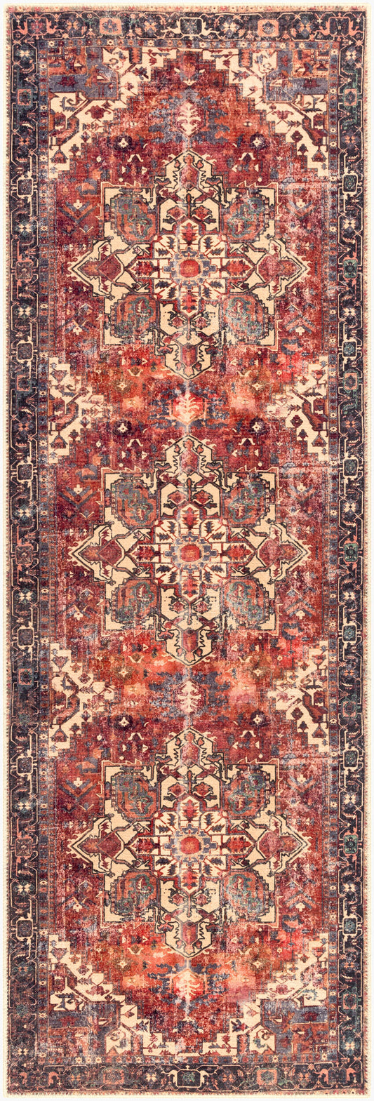 Amelie AML-2308 8ft Runner Machine Woven Washable Runner Rug