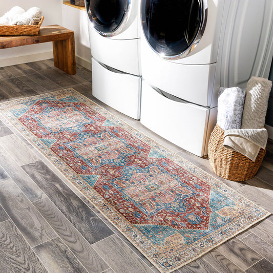 Amelie AML-2310 8ft Runner Machine Woven Washable Runner Rug