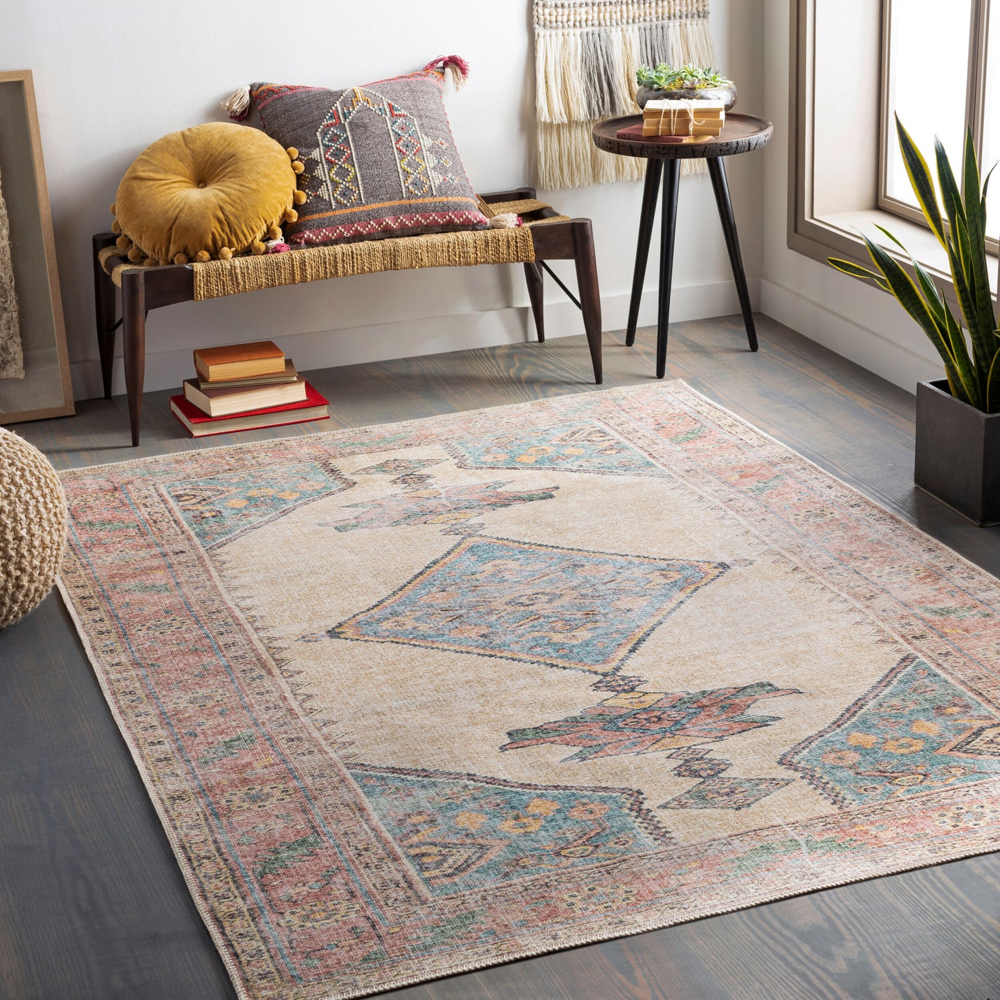 Alfombra decorativa lavable a máquina Amelie AML-2313 de 2' x 3'